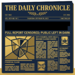 Ten Months of Silence. One Week of Panic. Edward VIII Couldn’t Survive 1936. He’d Have Zero Chance Today. tark graphic editorial illustration of a newspaper front page with a blacked-out