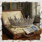 The Tiara on Every Banknote: How a Committee of Women Built the Crown’s Most Recognisable Jewel Oil-painting style illustration of the Girls of Great Britain and Ireland Tiara beside a banknote, representing its history as a royal and public symbol