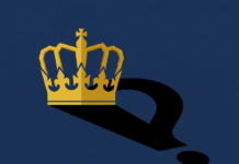 He Stopped a Coup. He Couldn’t Stop Himself. Stark graphic illustration of a crown casting a question mark