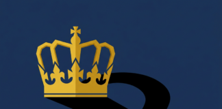 He Stopped a Coup. He Couldn’t Stop Himself. Stark graphic illustration of a crown casting a question mark