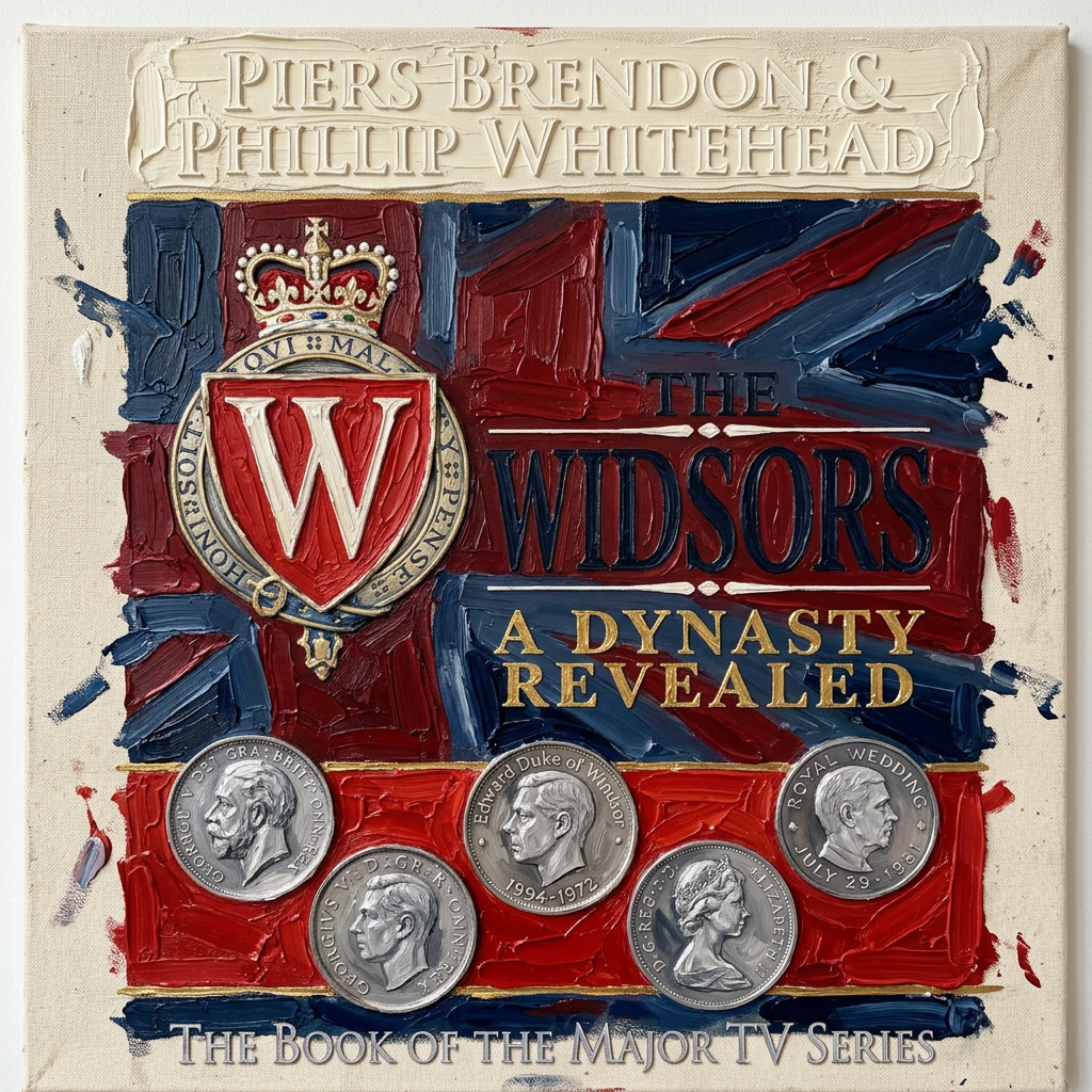 Painted portrait cover of The Windsors: A Dynasty Revealed by Piers Brendon and Philip Whitehead