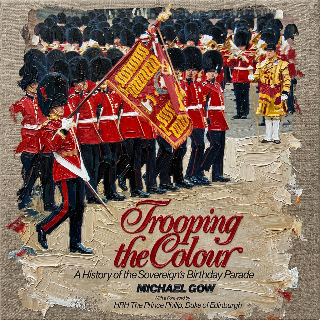 Painted portrait cover of Trooping the Colour by Michael Gow